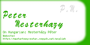 peter mesterhazy business card